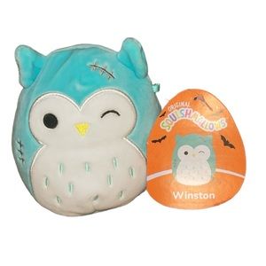 Winston The Teal Owl Squishmallow 4”